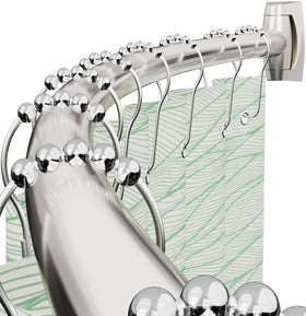 Bonpally curved shower rod extends 40-72 inches for more shower space.