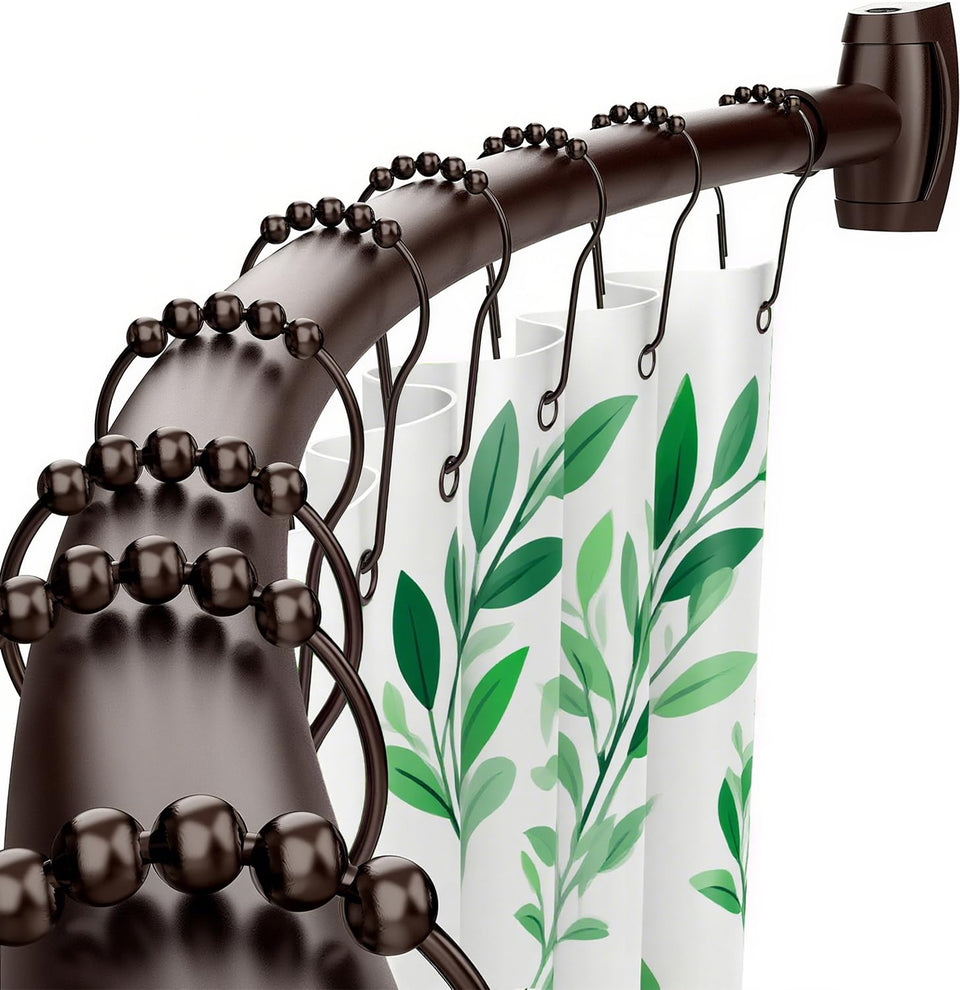 Bonpally curved shower rod expands space for a more comfortable shower