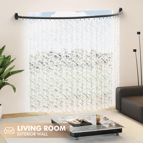 Bonpally curved rod suited for showers or bathtubs needing extra room