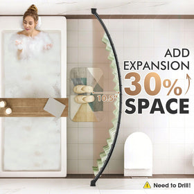 Bonpally curved rod with rotating brackets enabling flexible curtain angles