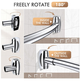 Bonpally curved shower rod rotating brackets enable precise angle adjustments