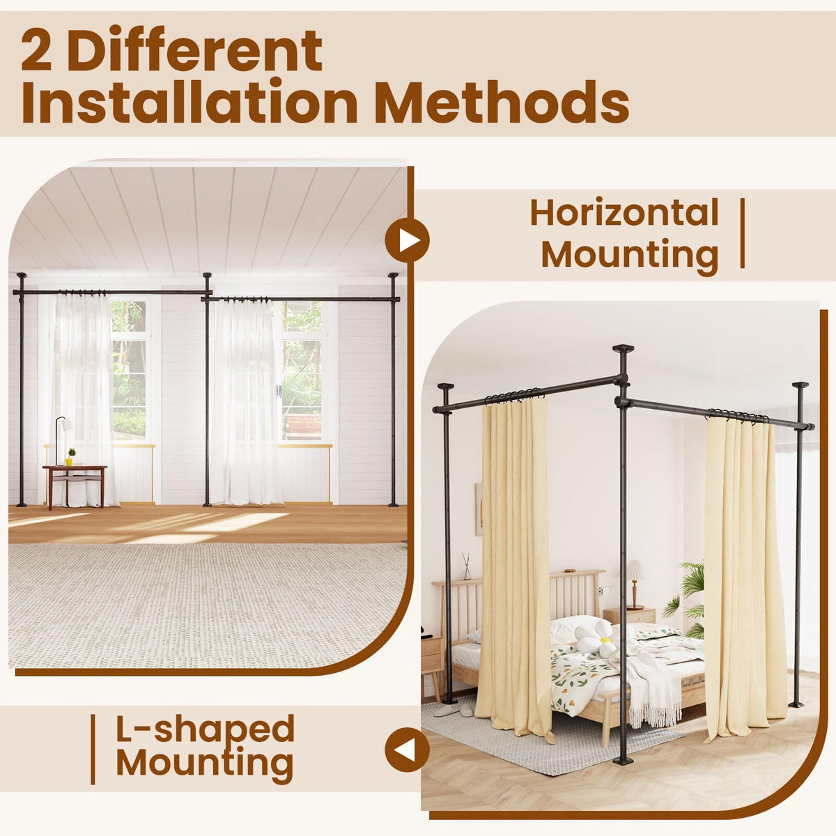 Bonpally horizontal or L-shaped configuration adapts to wide rooms or corners.