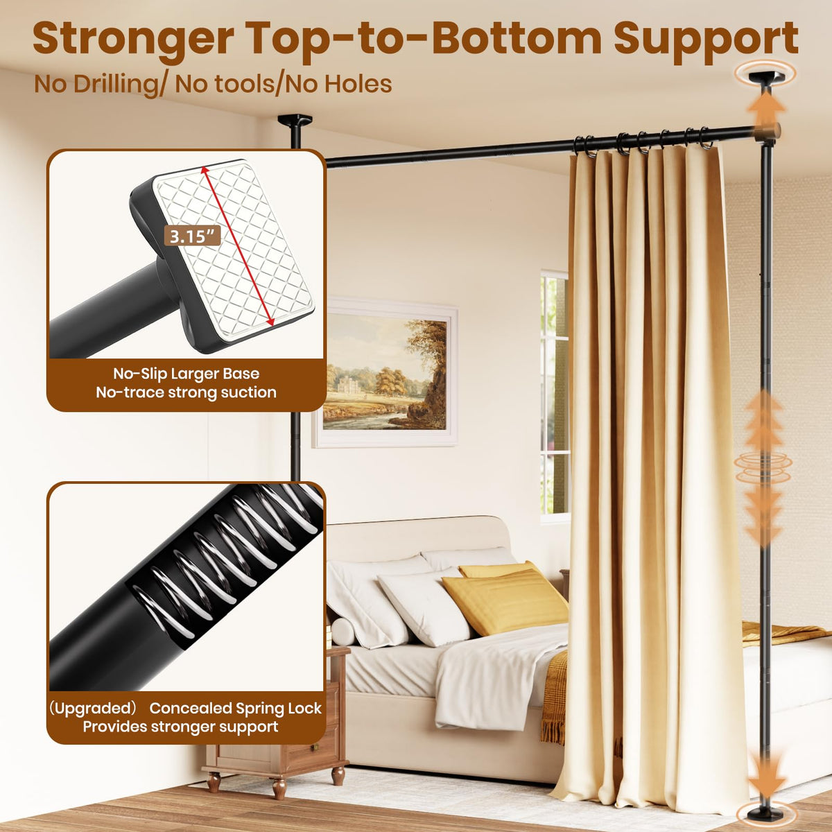 Bonpally no-drill design protects walls while creating a partition