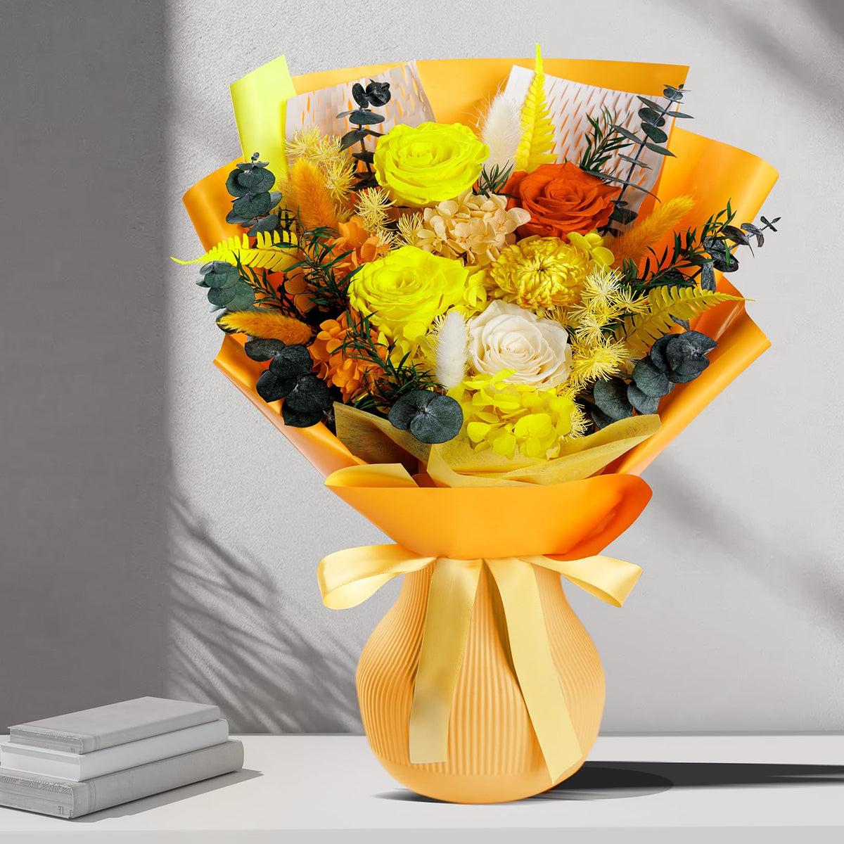 Bonsion gift-ready preserved flowers bouquet for birthdays and holidays.