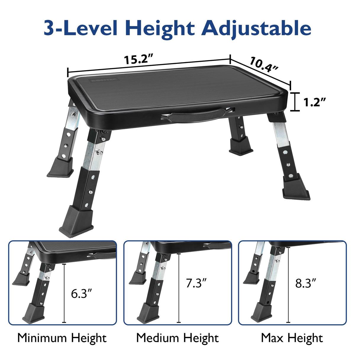 BONTEC folding step stool at 7-3 inch height for countertops