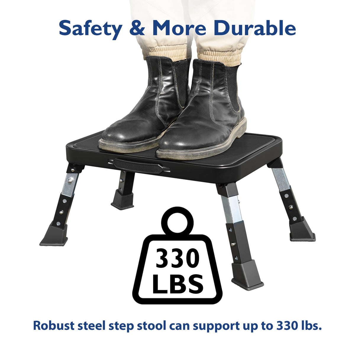 BONTEC folding step stool at 8-3 inch height for tall tasks