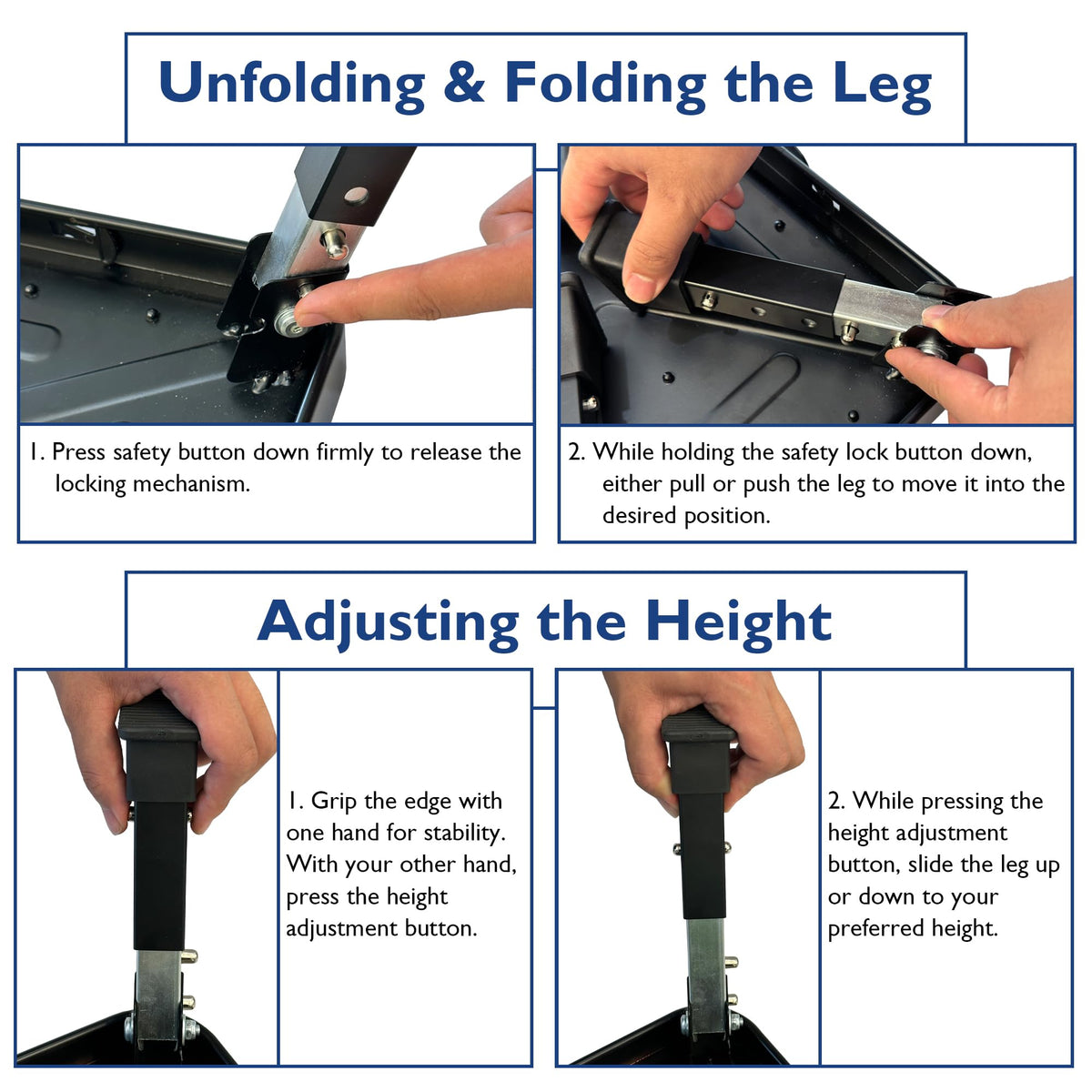 BONTEC folding step stool anti-slip pedal for secure footing