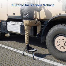 BONTEC folding step stool durable steel with locking legs