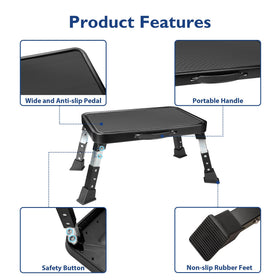 BONTEC folding step stool folded to 1-8 inch thickness for storage