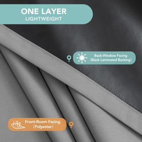 BONZER laminated backing delivers full privacy and light blocking.