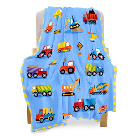 BOOPBEEP truck blanket closeup showing soft microfiber ideal for nap time