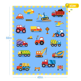 BOOPBEEP vehicles pattern blanket with vivid trucks for imaginative play