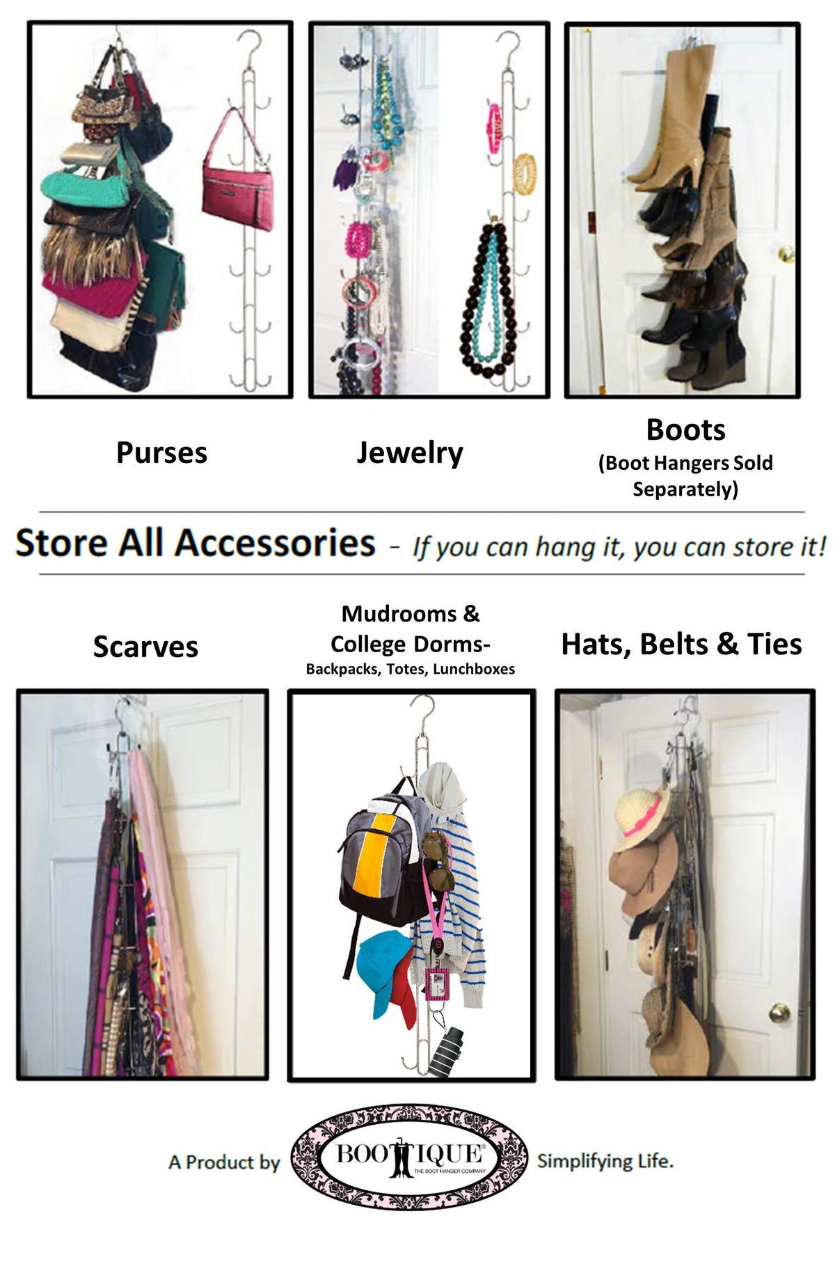 Boottique closet rod compatibility fits standard closet setups.