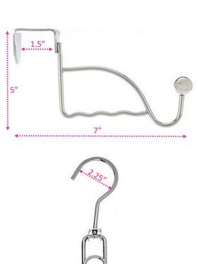 Boottique purse hanger with six hooks per side stores many bags.