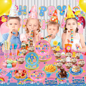 BORAENDEY large cake topper centers the dessert with cheerful design