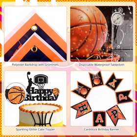 BORAMDO basketball banner enhances party decor and photo ops.