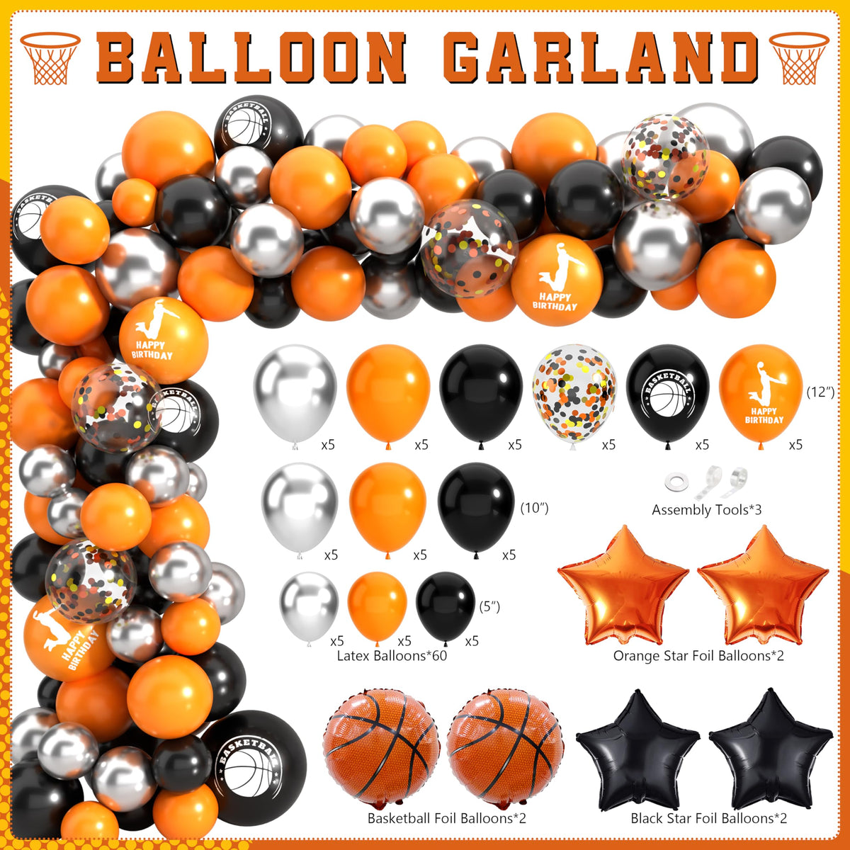 BORAMDO basketball cake topper adds sparkle to celebration.