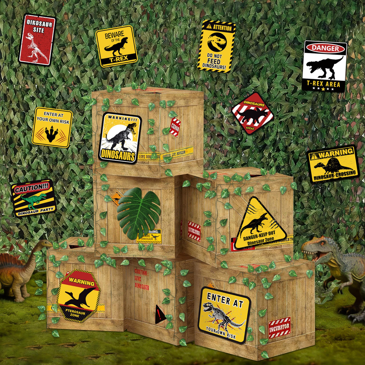 BORAMDO dinosaur jungle backdrop details help transform any space.
