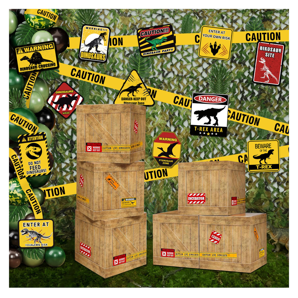 BORAMDO Jurassic centerpieces boxes provide dramatic focal points for any party.