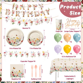 BORAMDO wildflower birthday napkins add color and quick cleanup for celebrations.