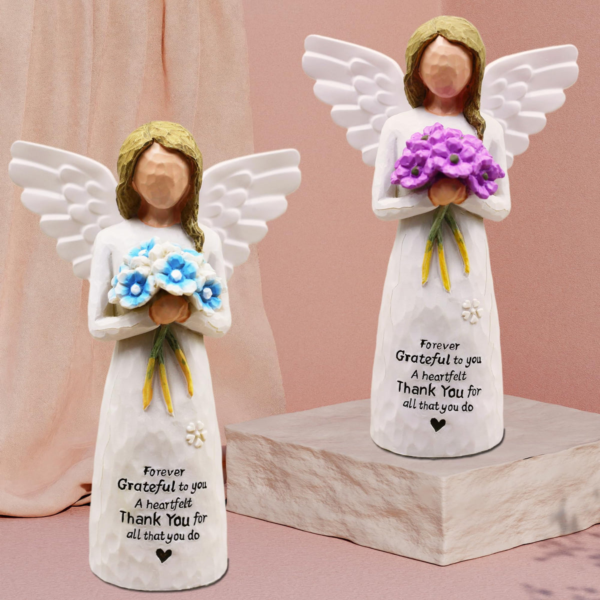 BORLESTA purple appreciation sculpture for coworkers, versatile resin keepsake in purple.