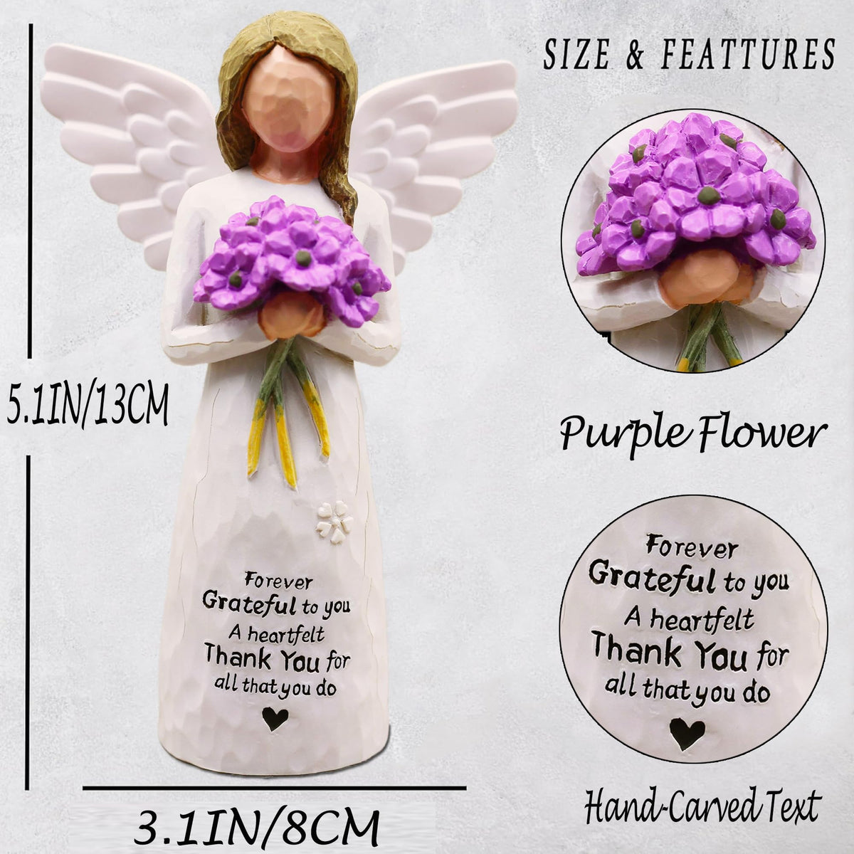 BORLESTA desk decor figure in purple resin, elegant home or office display.
