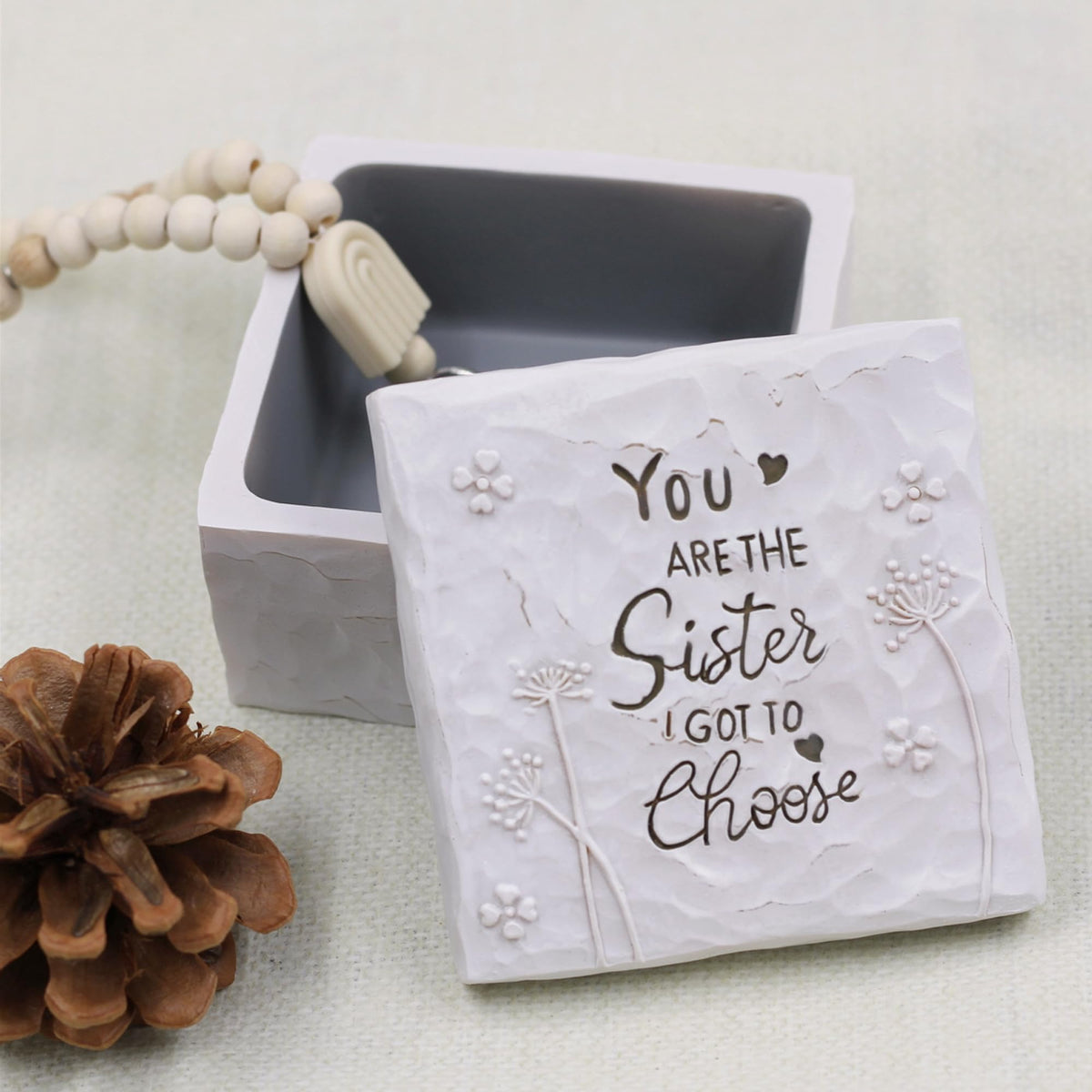 BORLESTA durable resin keepsake box doubles as home décor