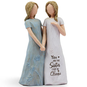 BORLESTA blue dress figurine highlights friendship as a charming home accent.
