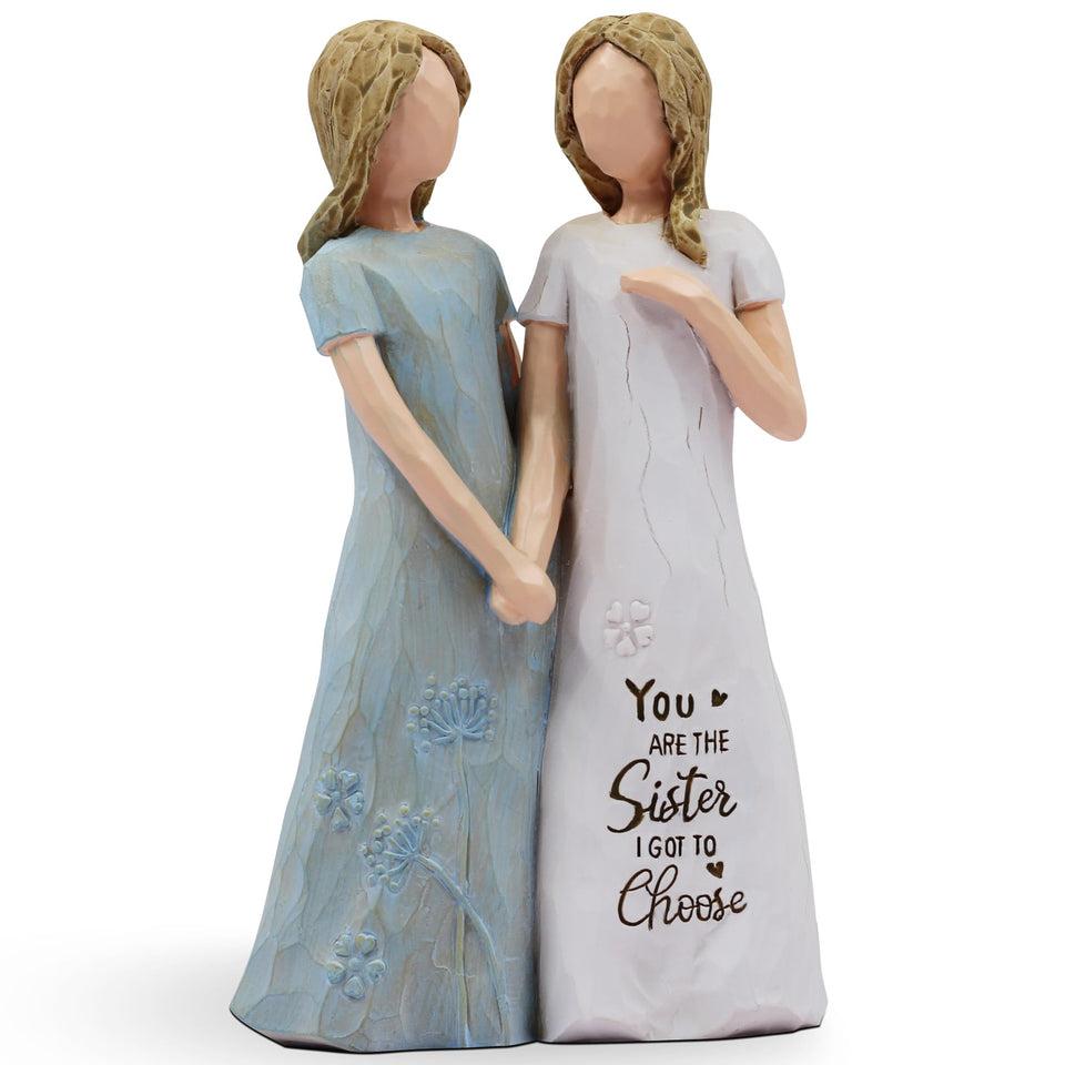 BORLESTA blue dress figurine highlights friendship as a charming home accent.