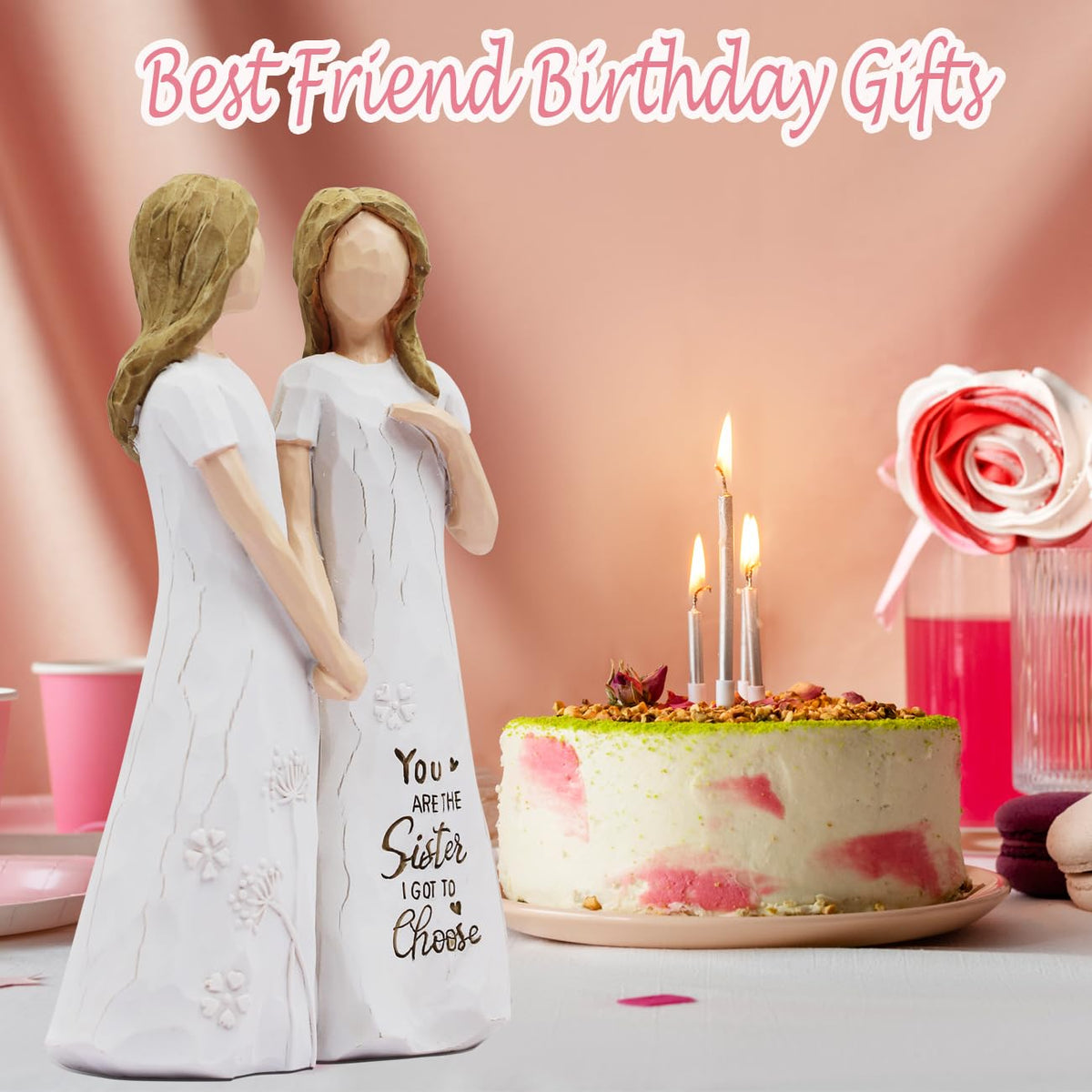 BORLESTA bestie gift statue suitable for desks, shelves, and mantels.