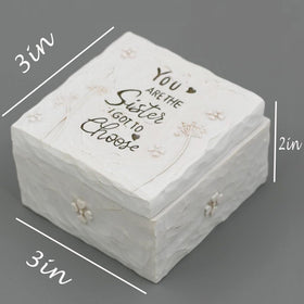 BORLESTA resin box shows dandelion and love flowers engraving detail