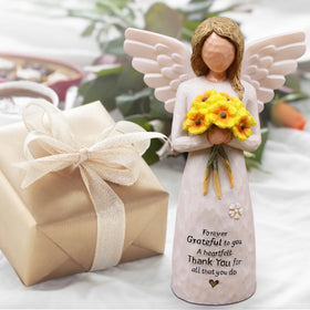BORLESTA hand-painted resin sunflower figure, long-lasting keepsake for home display.