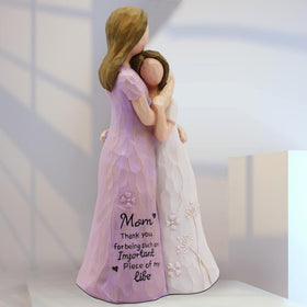 BORLESTA mother-daughter statue in purple dress, vibrant hand-painted detail for gifting