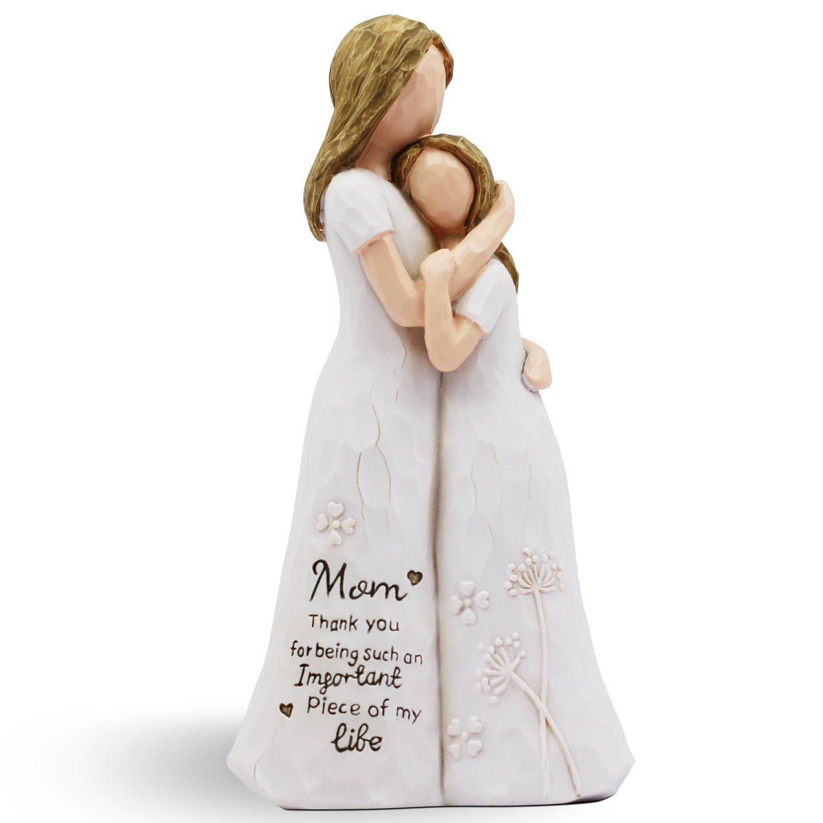 BORLESTA Mothers Day Figurine display, hand-painted embrace keepsake for mom
