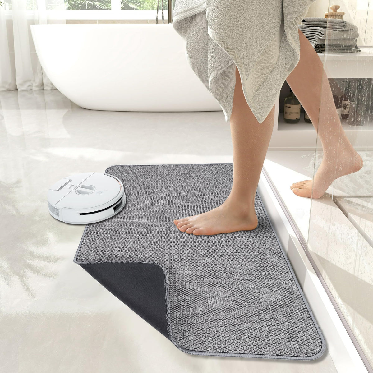 Bosap 20x32 inch mat complements sleek, modern decor.