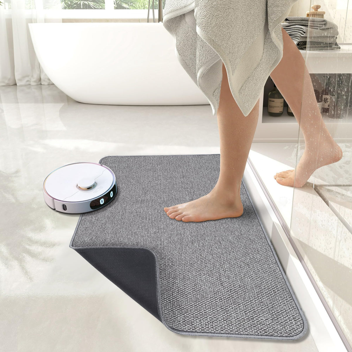 Bosap bath mat designed for bathroom and hallway use with safety in mind