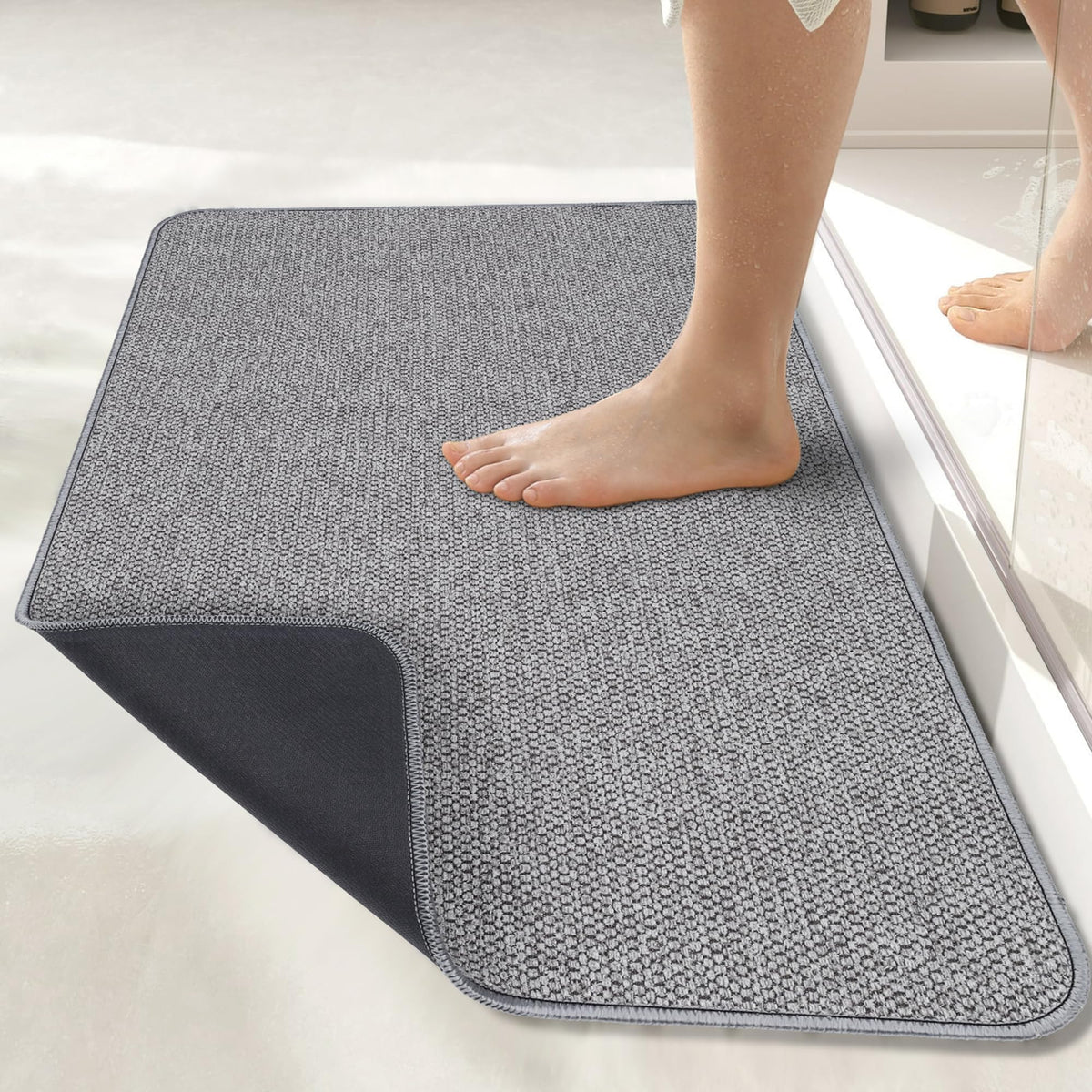 Bosap two-pack bath mats offer versatile placement in bath and entryways