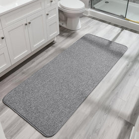 Bosap ultra-thin bath mat front view with under-door fit