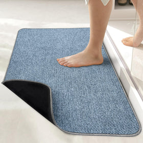 Bosap ultra-thin bath mat under-door design for easy door clearance.