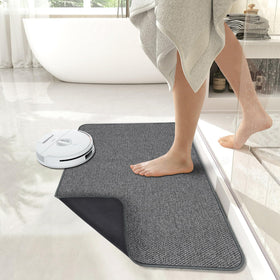 Bosap dark grey 2x3 mat enhances bathroom decor and practicality