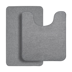 Bosap gray decor bath mat adds style with safe footing.