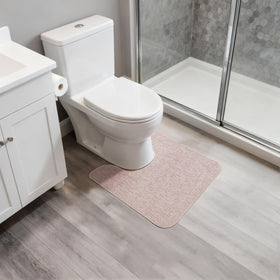 Bosap beige 20x24 inch U-shaped rug for a calm bathroom look.