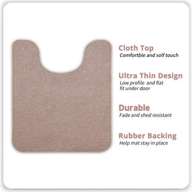Bosap U-Shaped Toilet Rug showing non-slip backing underfoot and stable placement.