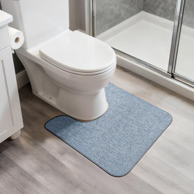 Bosap U-shaped toilet rug front view shows ultra-thin design for doorway clearance and daily ease.