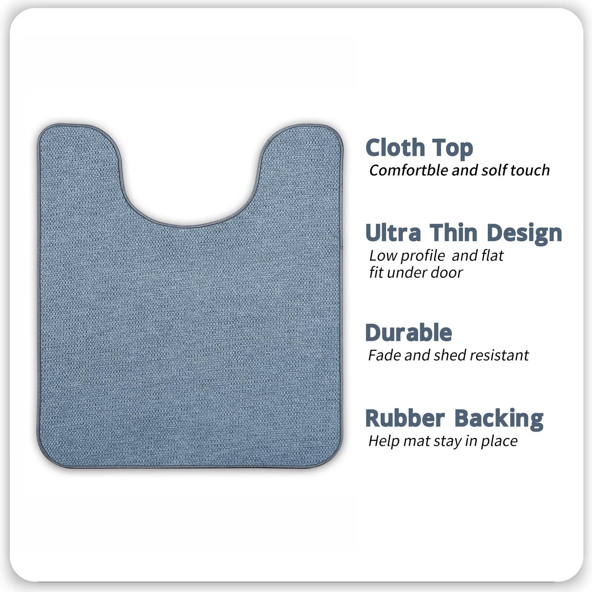 Bosap toilet rug non-slip back keeps mat in place while staying dry.
