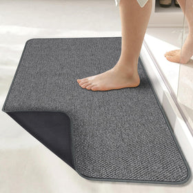 Bosap ultra-thin bath mat under door shows compact, non-slip safety in tight spaces