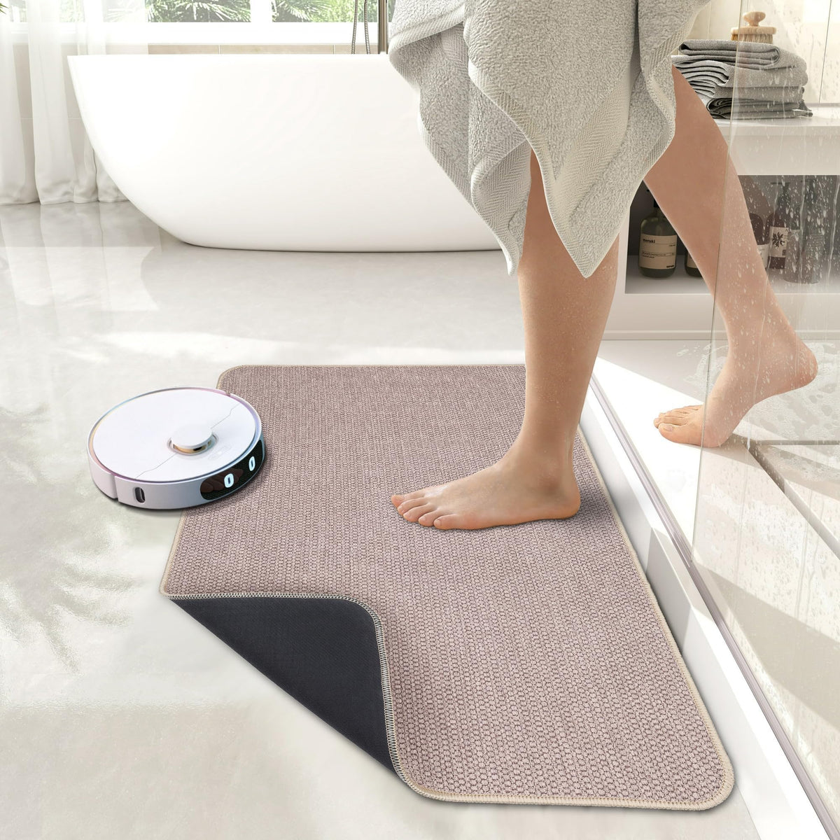 Bosap versatile bath mat suits bathrooms, kitchens, and entryways in homes.