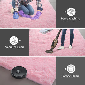 Boshengya dorm rug pink shag for a soft study area.