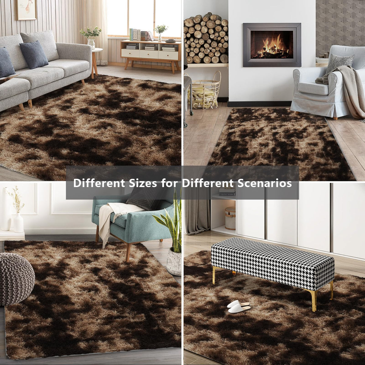 Boshengya dorm-room-essentials shag rug lightweight for student spaces