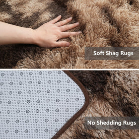 Boshengya mottling brown rug complements modern decor in any room.